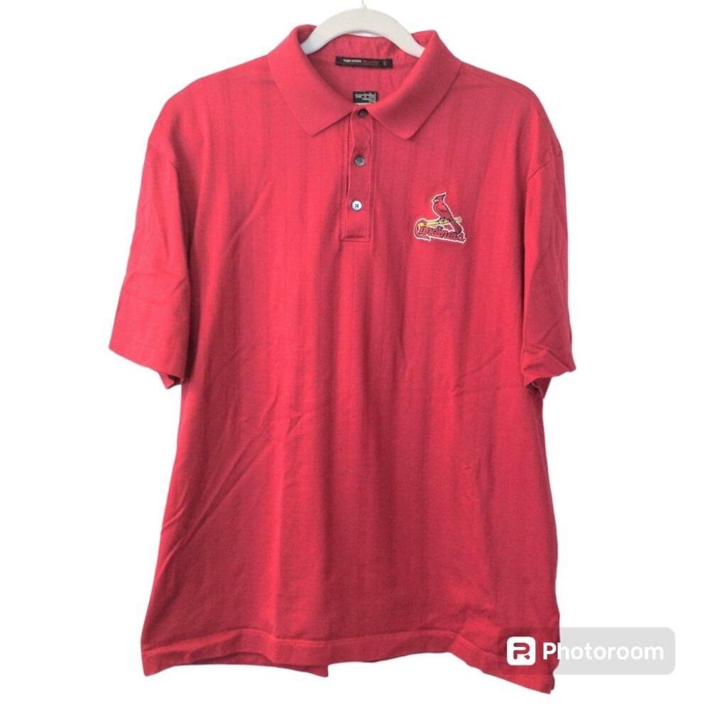 Nike Tiger Woods Collection St Louis Cardinals Red Short Sleeve Polo Shirt Large
